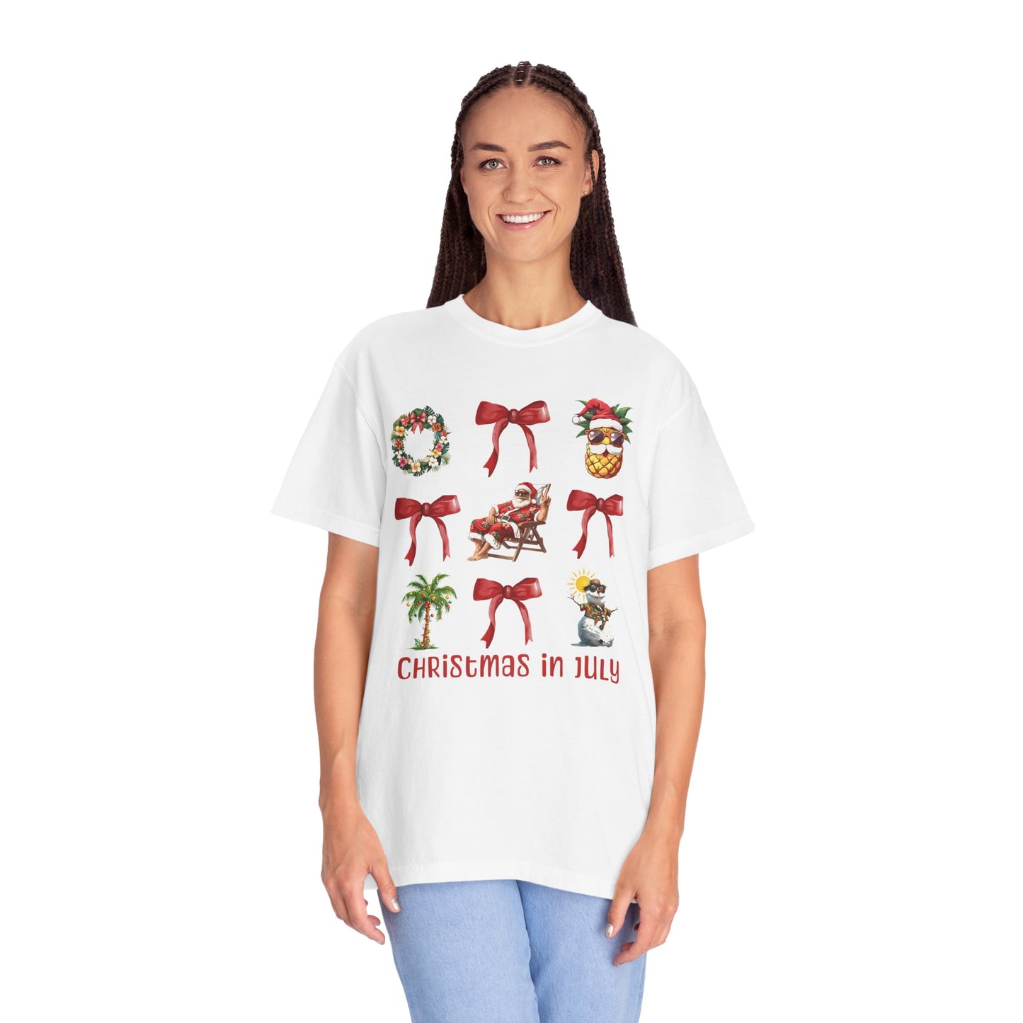 Coquette Christmas In July Santa Summer T-Shirt