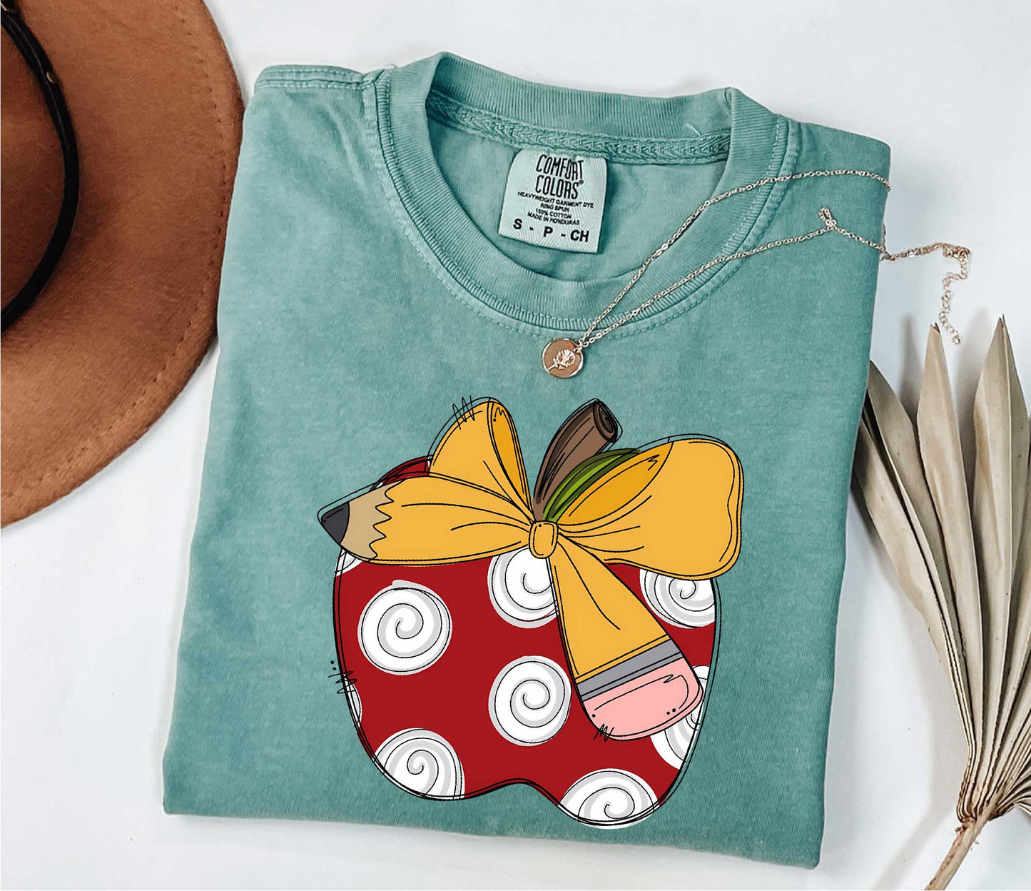 Apple Pencil Bow Teacher Shirt - Back to School Shirt