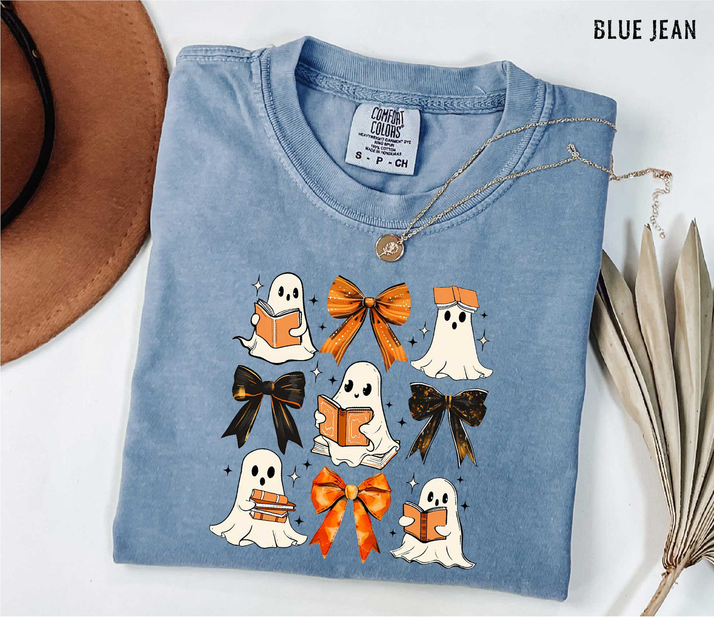Halloween Ghost Books Comfort Colors T-shirt - Spooky Educational Tee