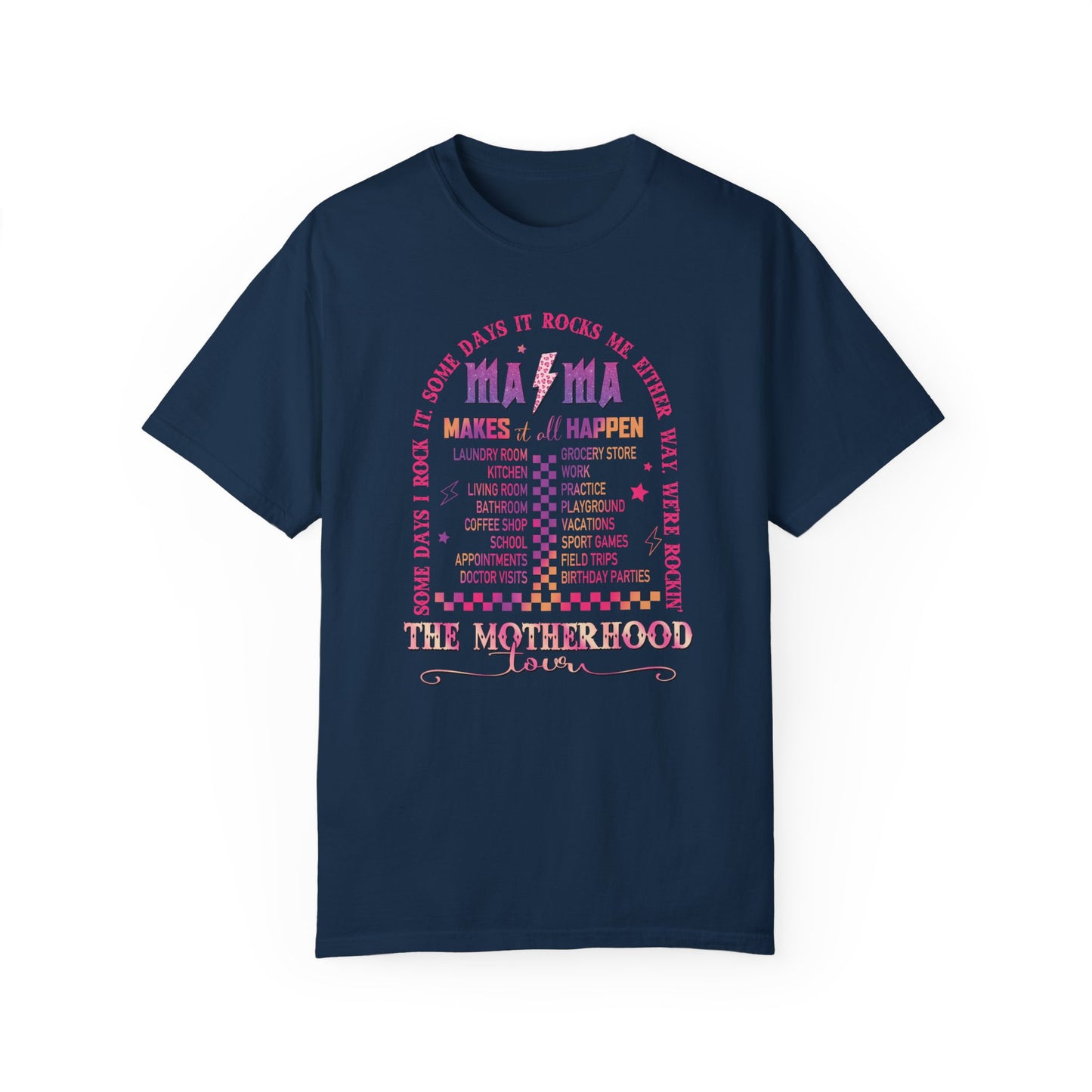 The Motherhood Tour Shirt - Mama Rock Tour Shirt True Navy