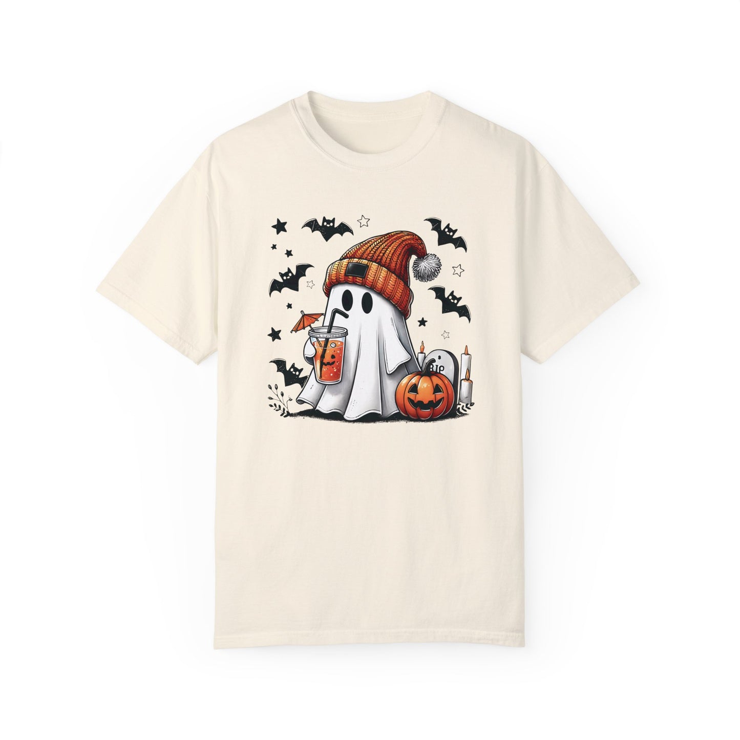 Halloween Ghost Comfort Colors Shirt, Cute Ghost Shirt, Womens Halloween Ivory