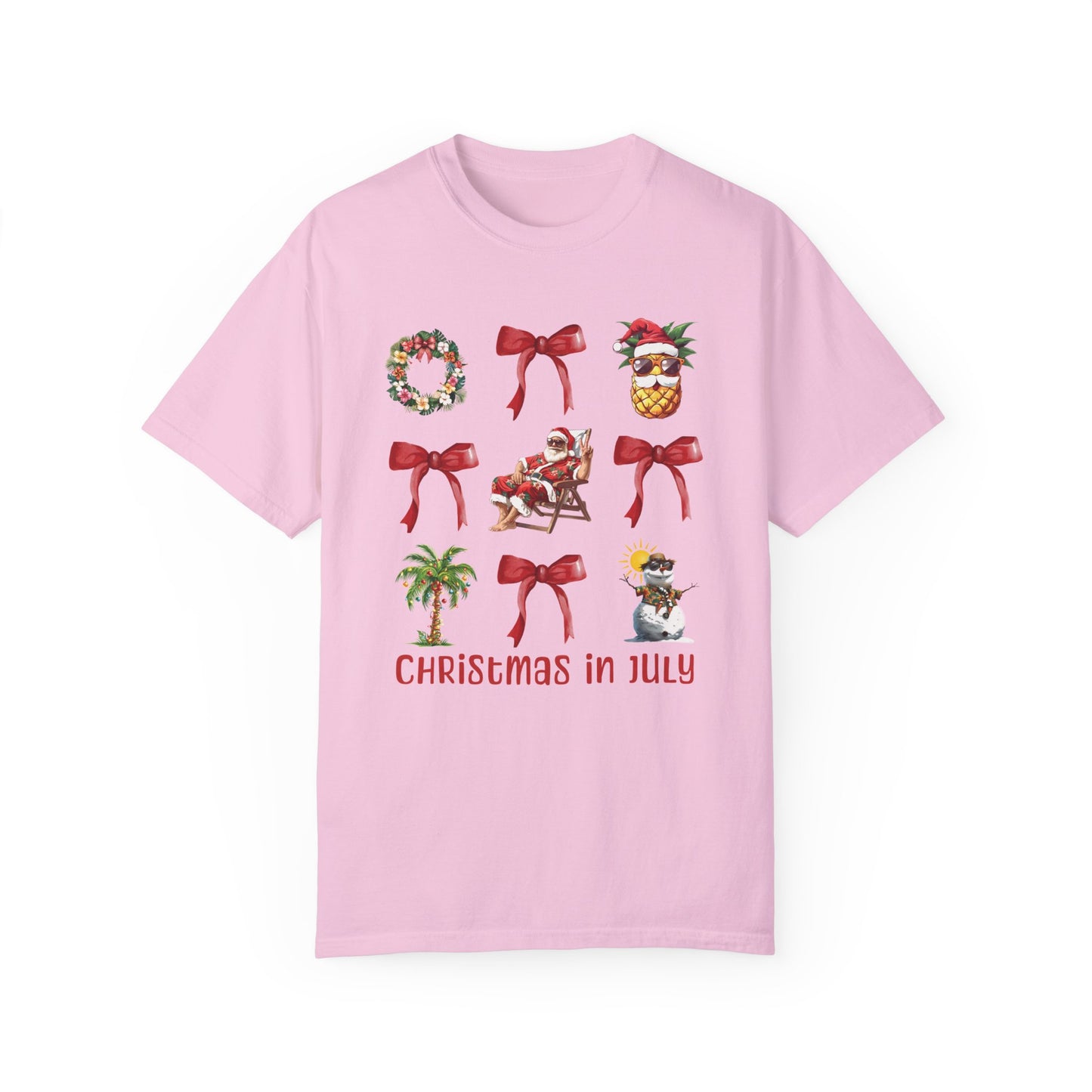 Coquette Christmas In July Santa Summer T-Shirt Blossom