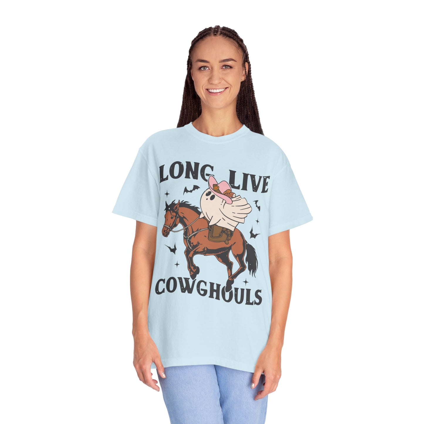 Long Live Cowghouls Western Halloween Graphic Tee Shirt