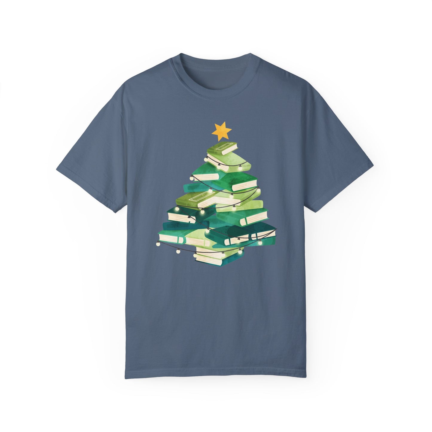 Christmas Book Tree Shirt, Christmas Gift,Book Lovers Christmas Gift,Bookworm Christmas Shirt Blue Jean