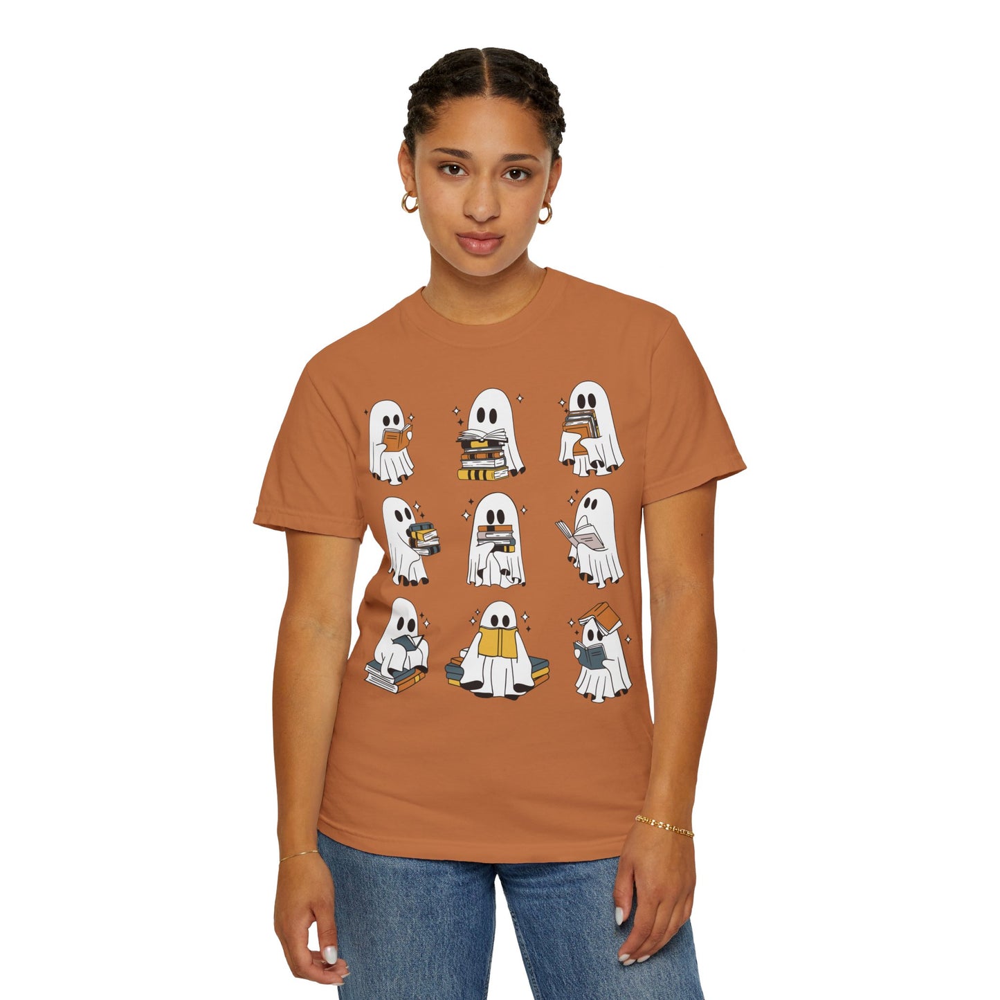 Comfort Colors Ghost Reading Books Shirt - Bookish Halloween Shirt