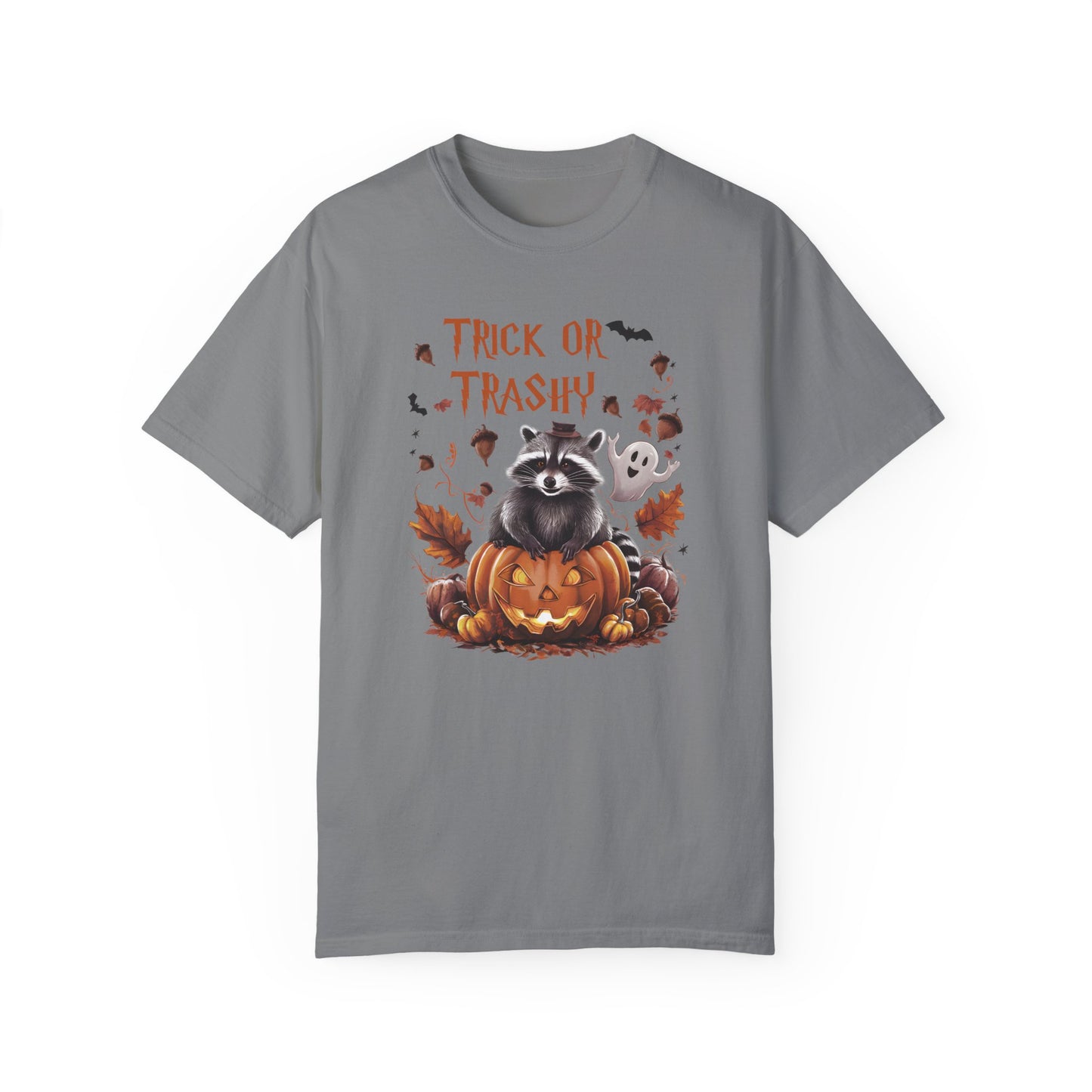 Comfort Colors® Trick or Trashy Racoon Halloween Shirt Grey
