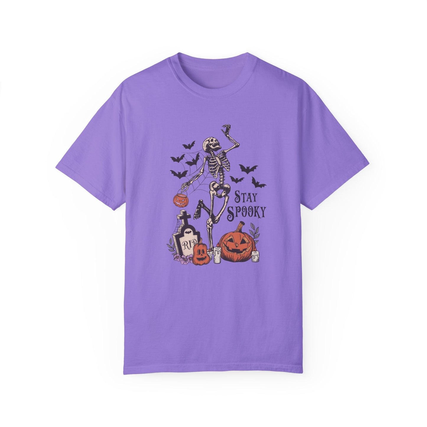 Comfort Colors® Dancing Skeleton Shirt - Stay Spooky Shirt Violet