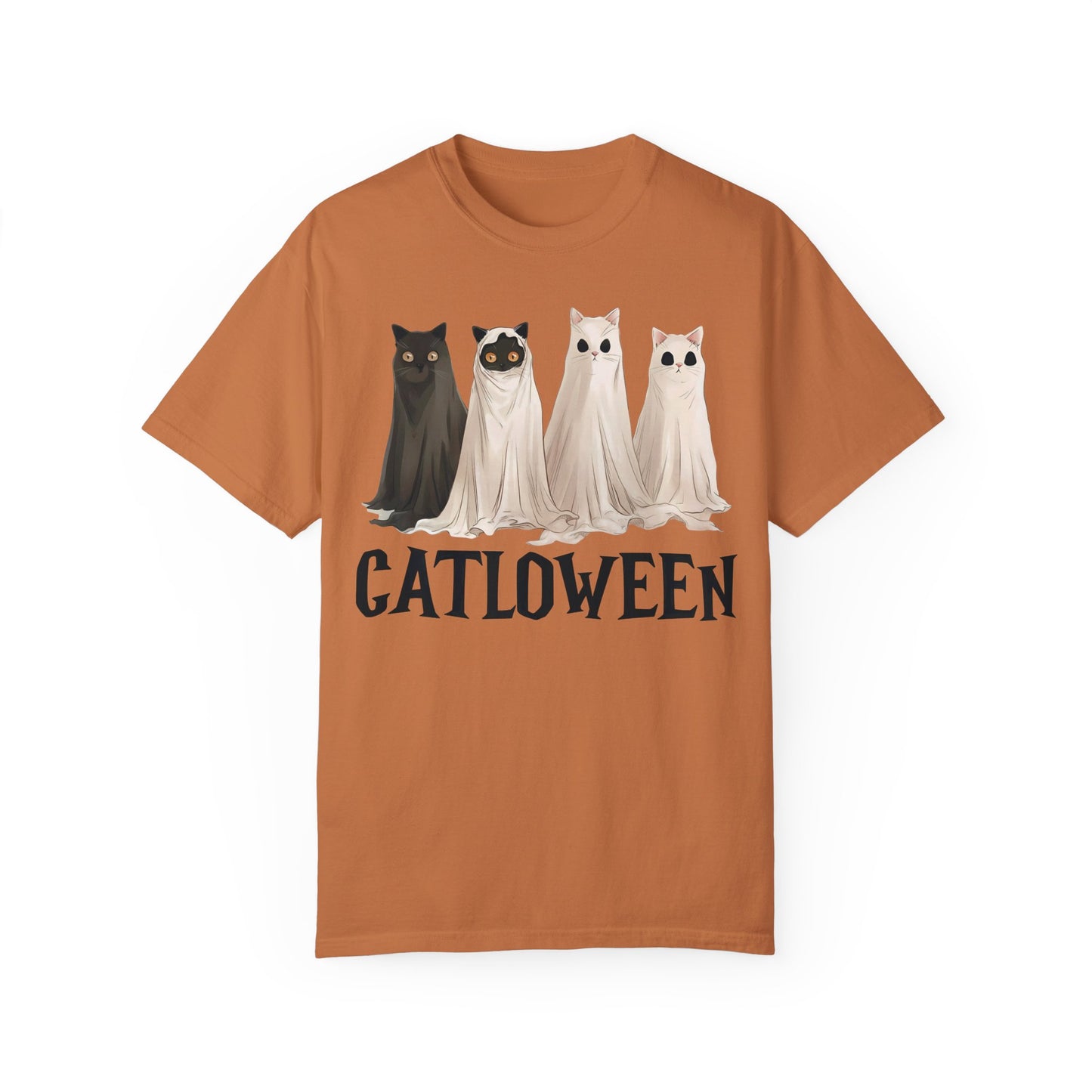 Catloween Funny Halloween Ghost Black Cat Shirt Yam