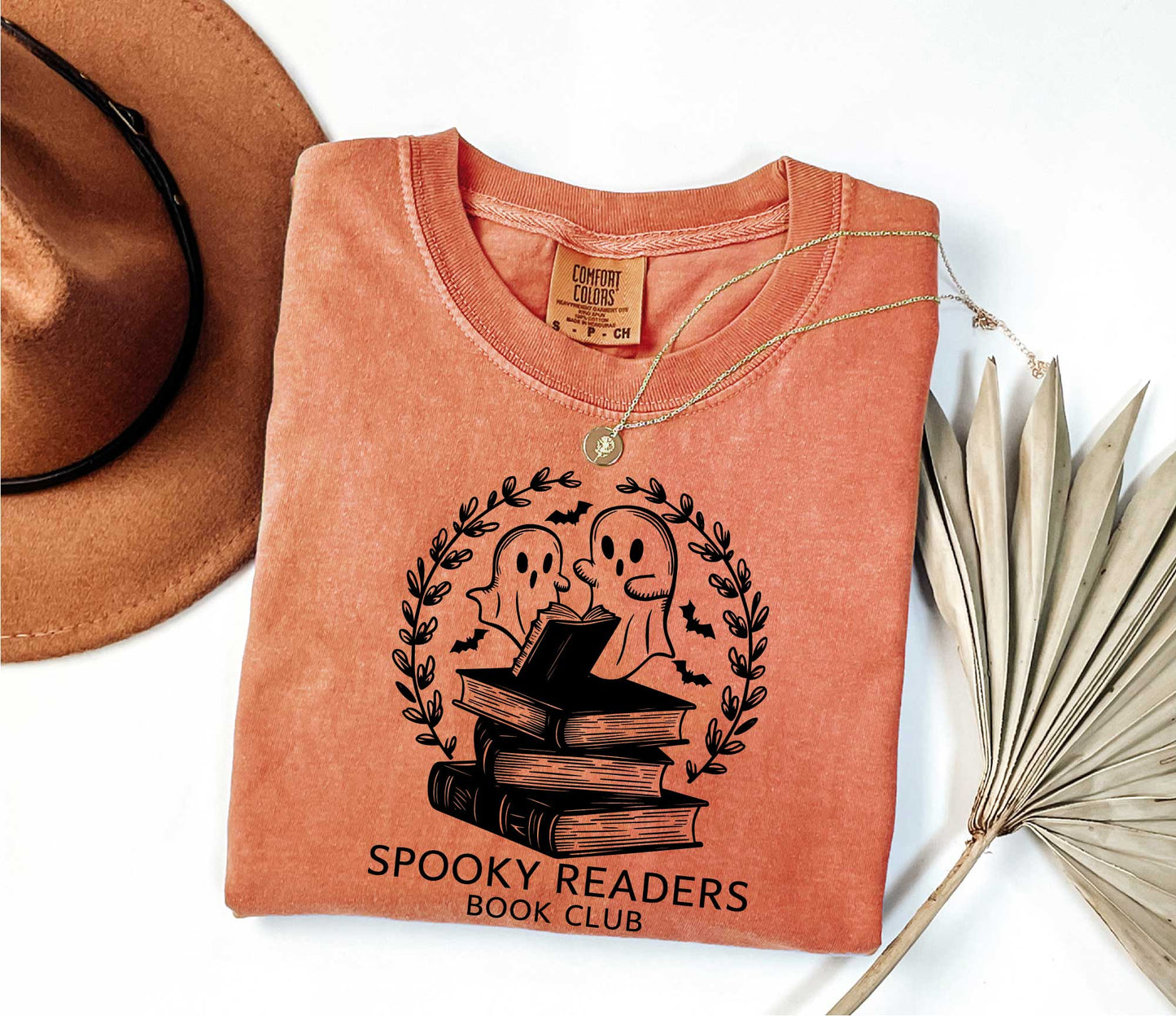 Comfort Colors Spooky Book Club Shirt, Book Ghost Shirt, Halloween Shirt