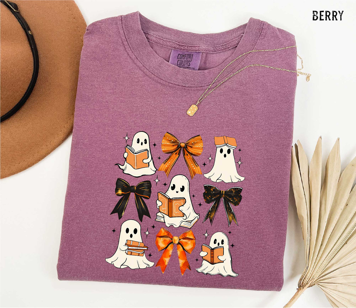 Halloween Ghost Books Comfort Colors T-shirt - Spooky Educational Tee
