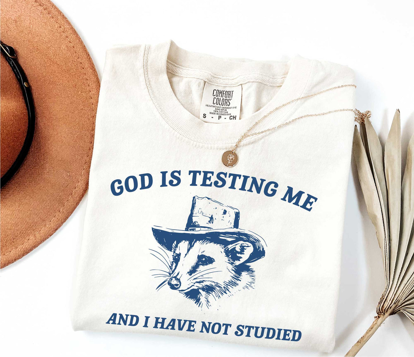 Comfort Colors God Is Testing Me And I Have Not Studied T Shirt Funny Meme Tee Shirt