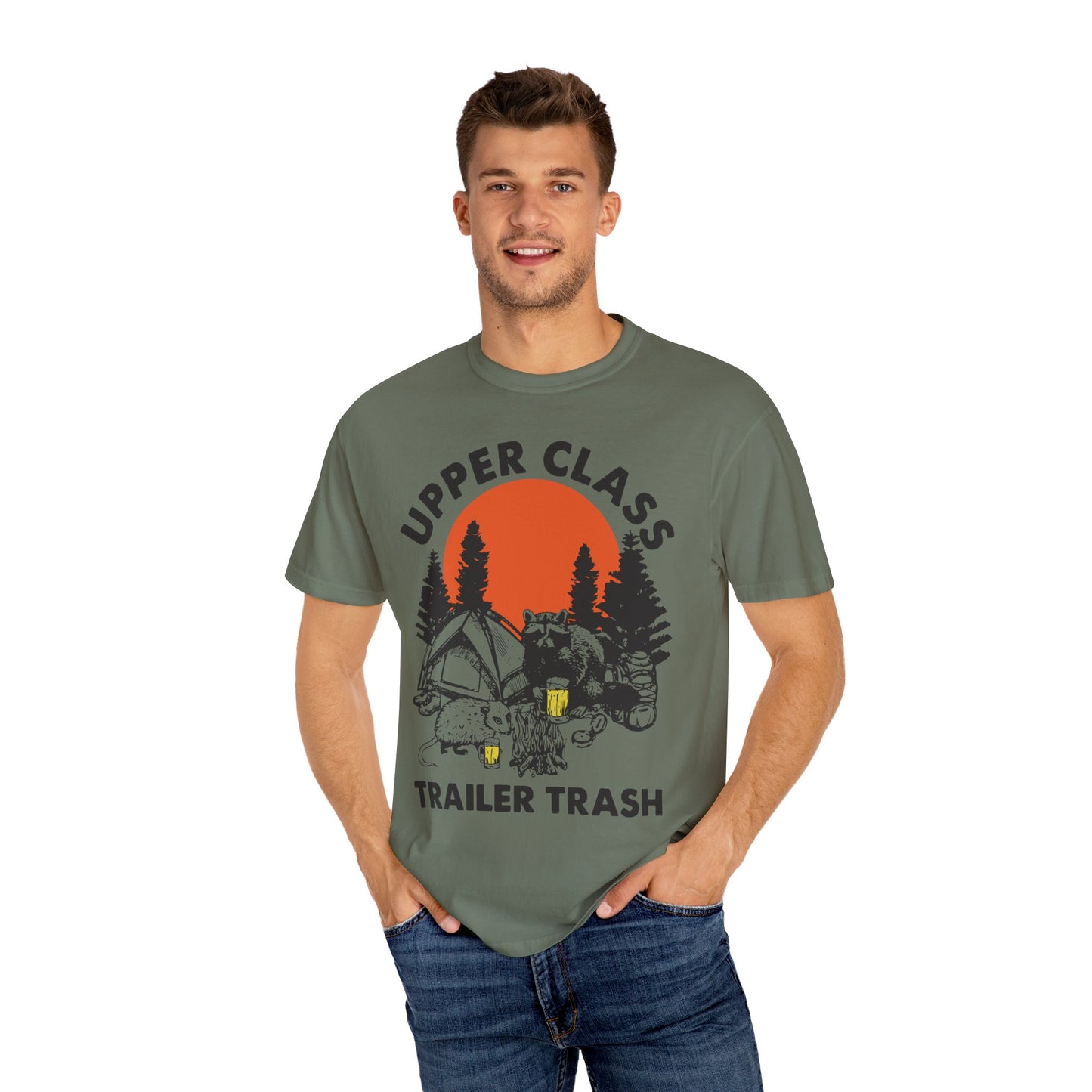 Upper Class Trailer Trash Shirt - Cute Raccoon Camp Shirt