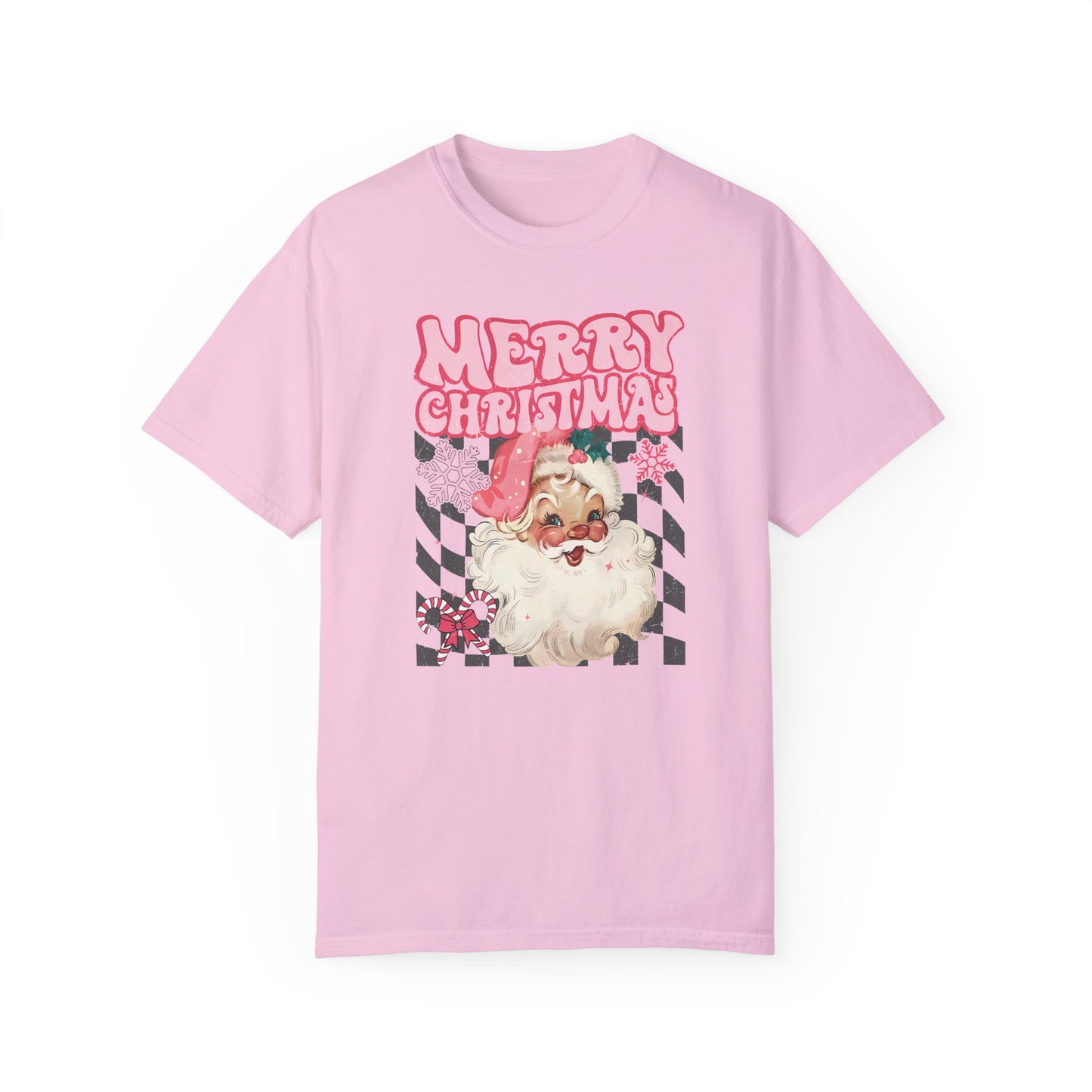 Retro Pink Santa Christmas Shirt Blossom