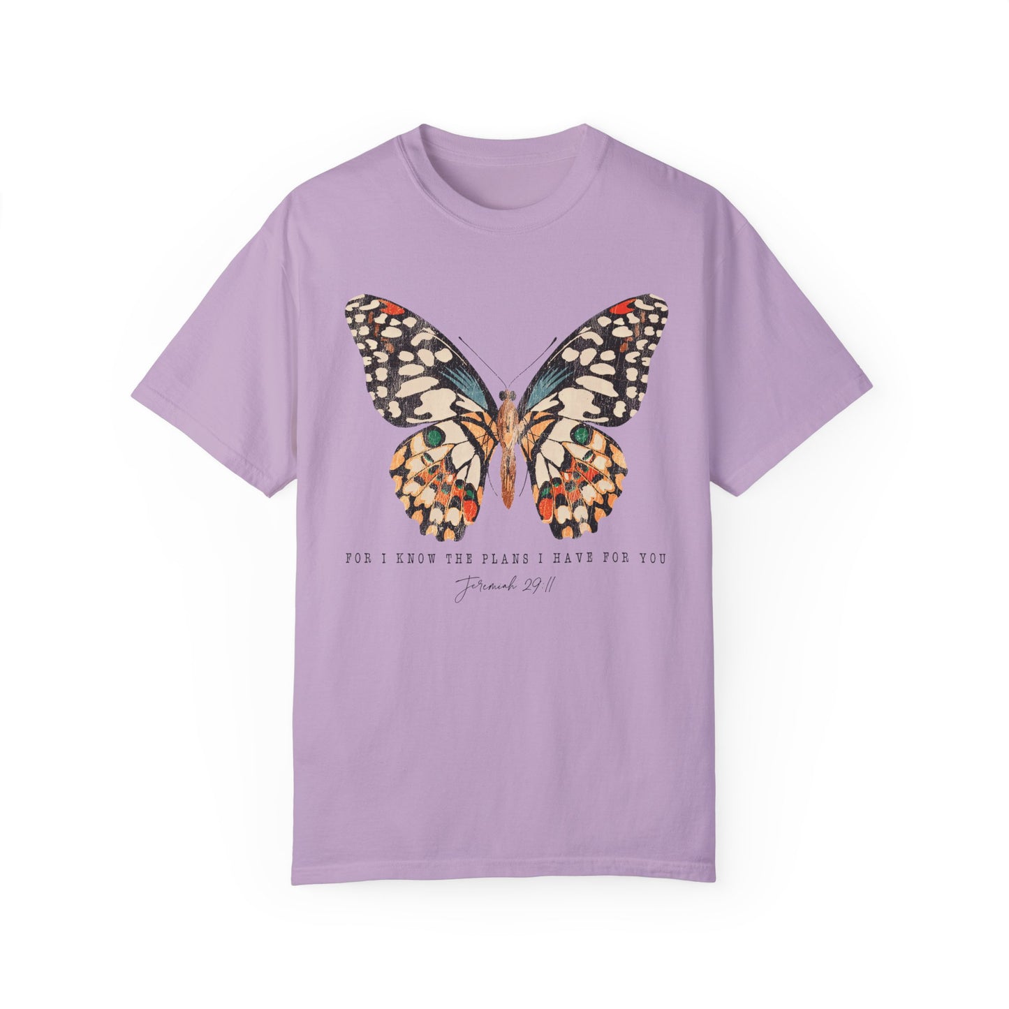 Jeremiah 29:11 Butterfly Shirt - Inspirational Christian Apparel Orchid