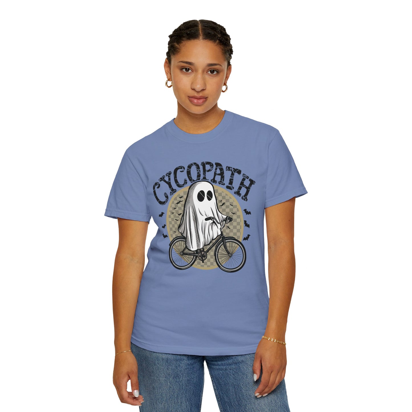 Halloween Shirts Ghost Riding Bicycle TShirt ,Cycopath, Funny Halloween