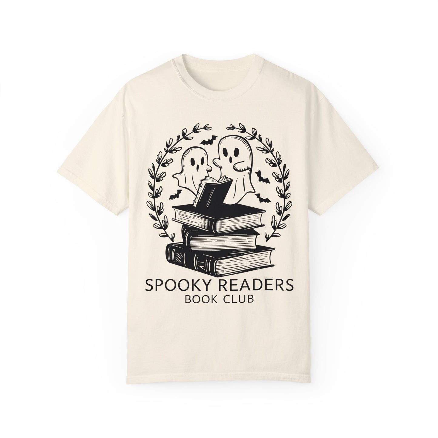 Comfort Colors Spooky Book Club Shirt, Book Ghost Shirt, Halloween Shirt Ivory