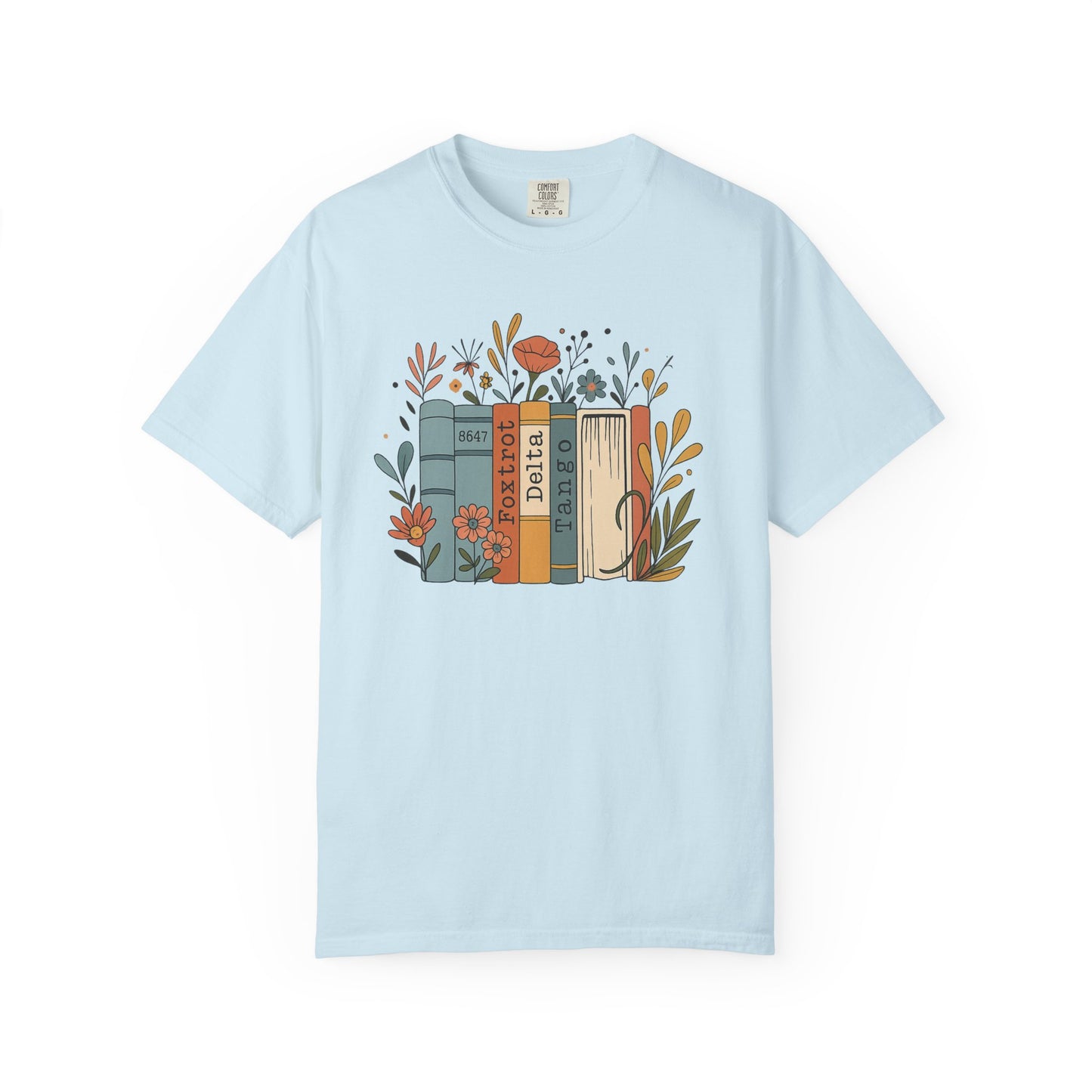 Foxtrot Delta Tango Book Shirt Retro Floral Comfort Colors T-Shirt