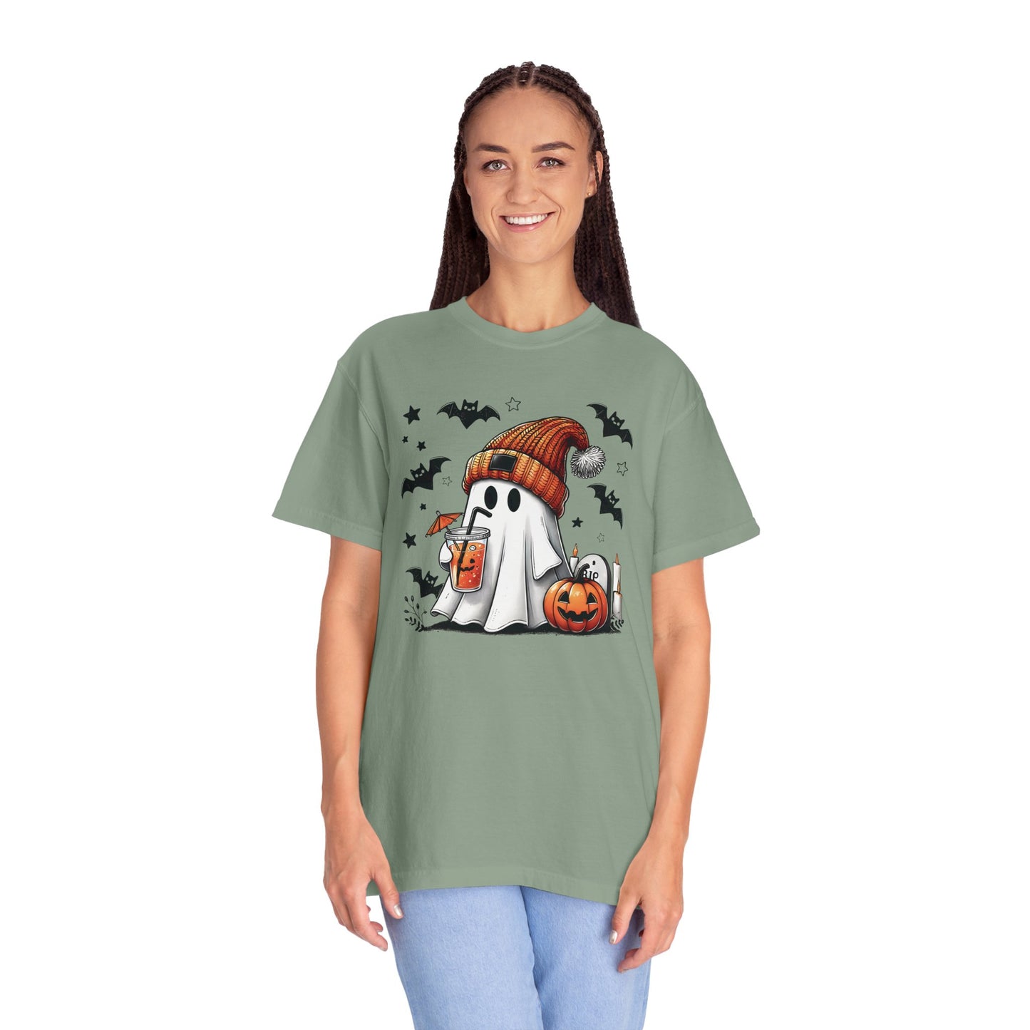 Halloween Ghost Comfort Colors Shirt, Cute Ghost Shirt, Womens Halloween