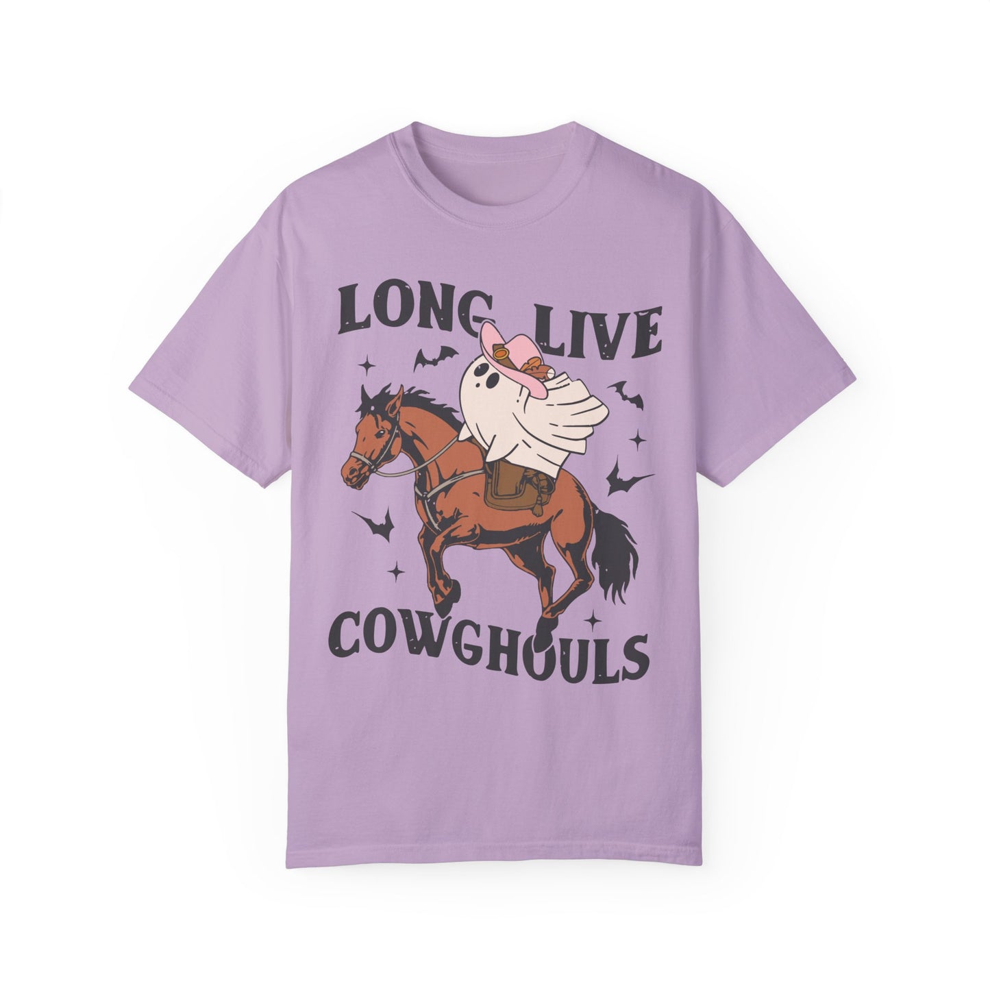 Long Live Cowghouls Western Halloween Graphic Tee Shirt Orchid
