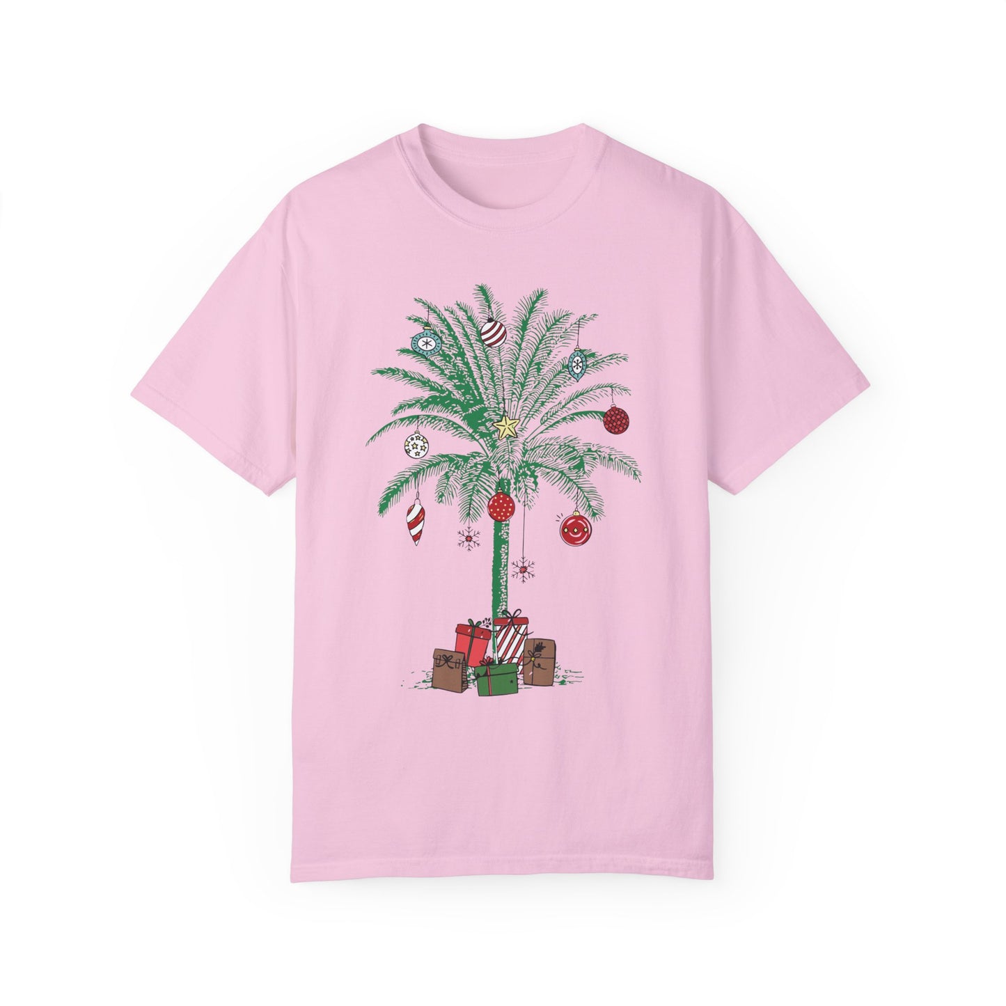 Christmas Palm Tree Shirt - Beach Aloha Xmas Tee Blossom