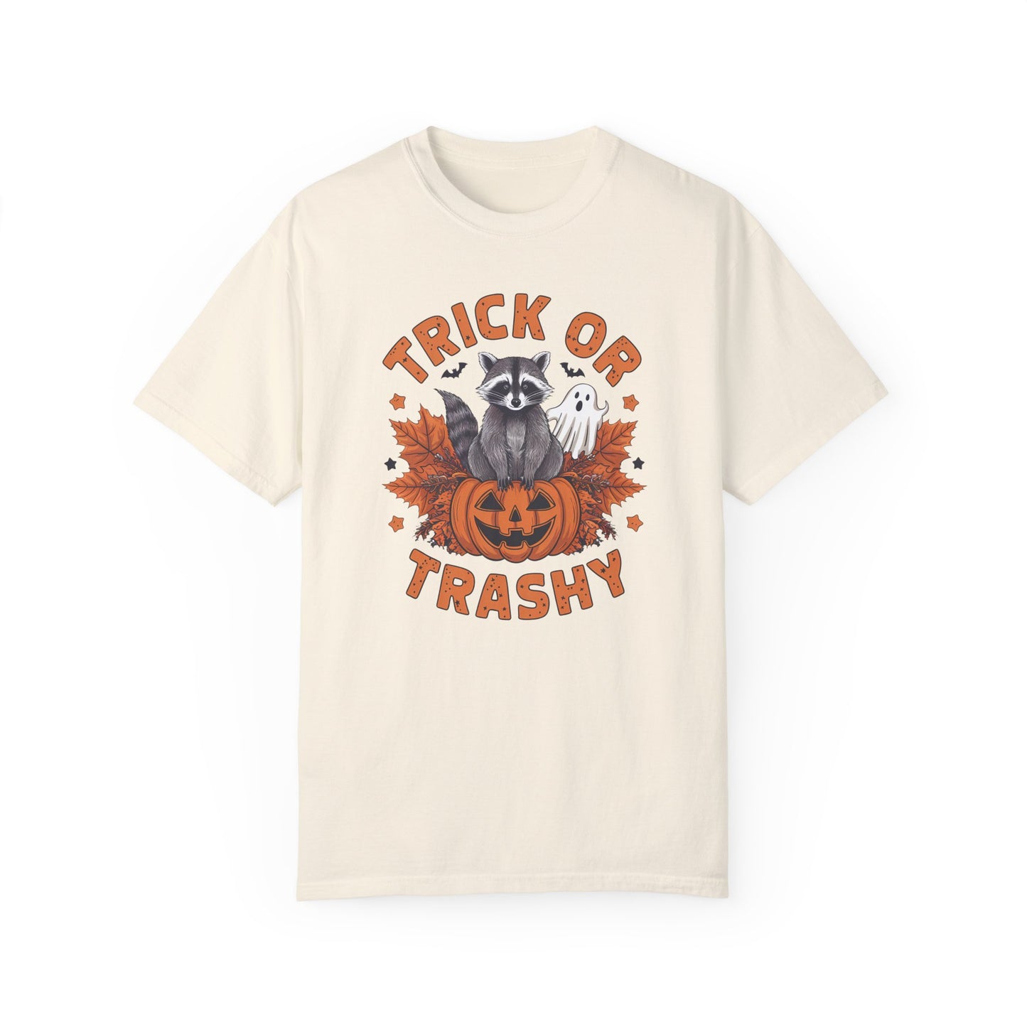 Trick or Trashy Shirt - Halloween Racoon Shirt Ivory