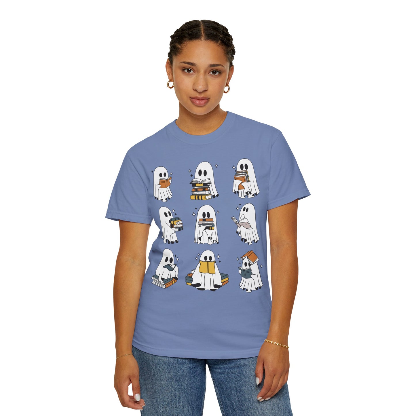 Comfort Colors Ghost Reading Books Shirt - Bookish Halloween Shirt