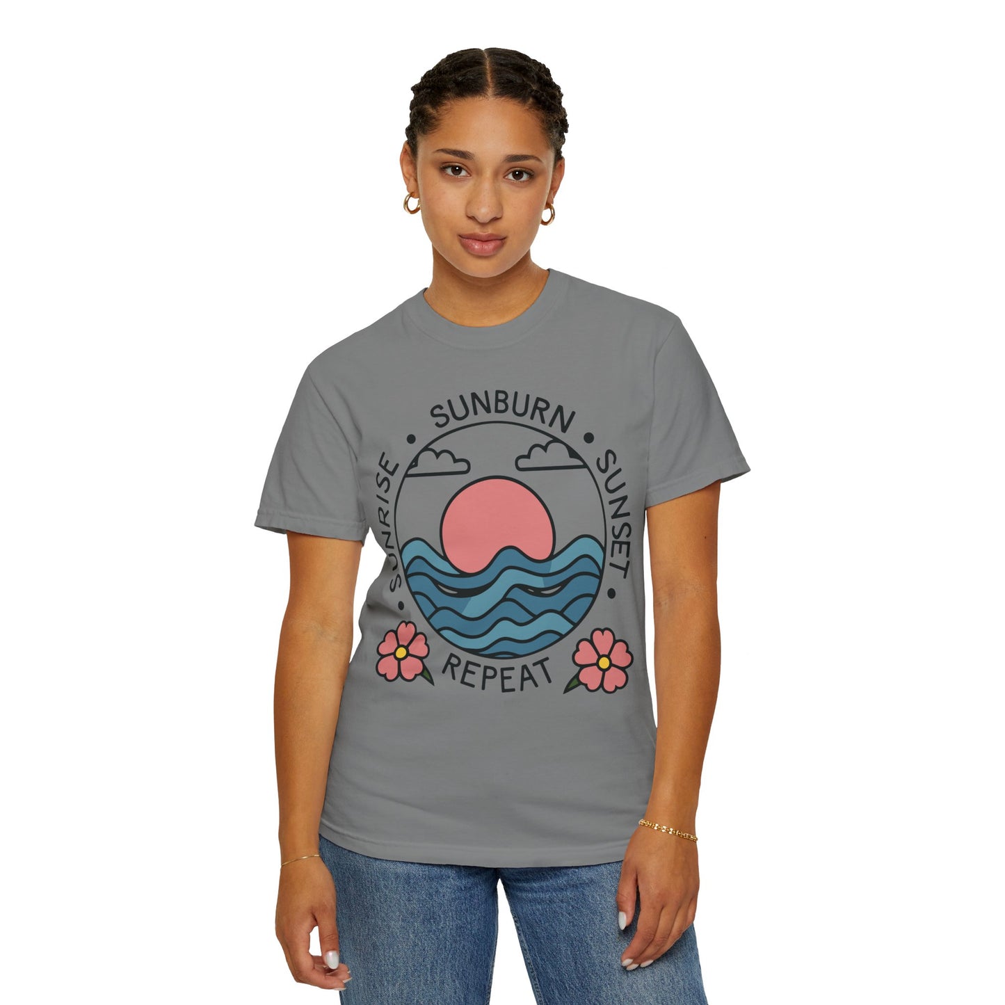 Retro Summer Shirt Sunrise Sunburn Sunset Repeat Shirt