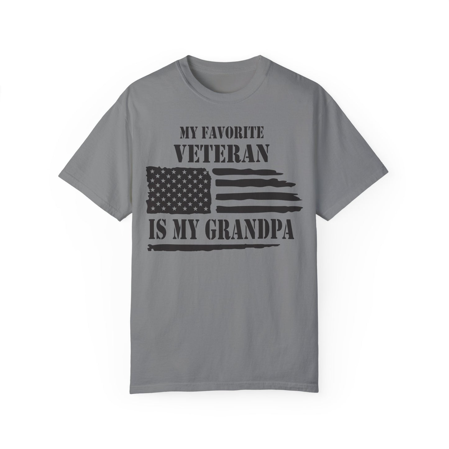 My Favorite Veteran Is My Grandpa Shirt Grey