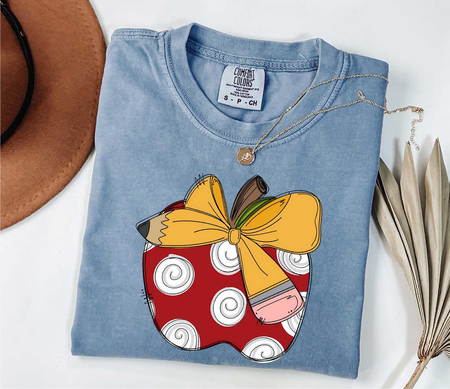 Apple Pencil Bow Teacher Shirt - Back to School Shirt