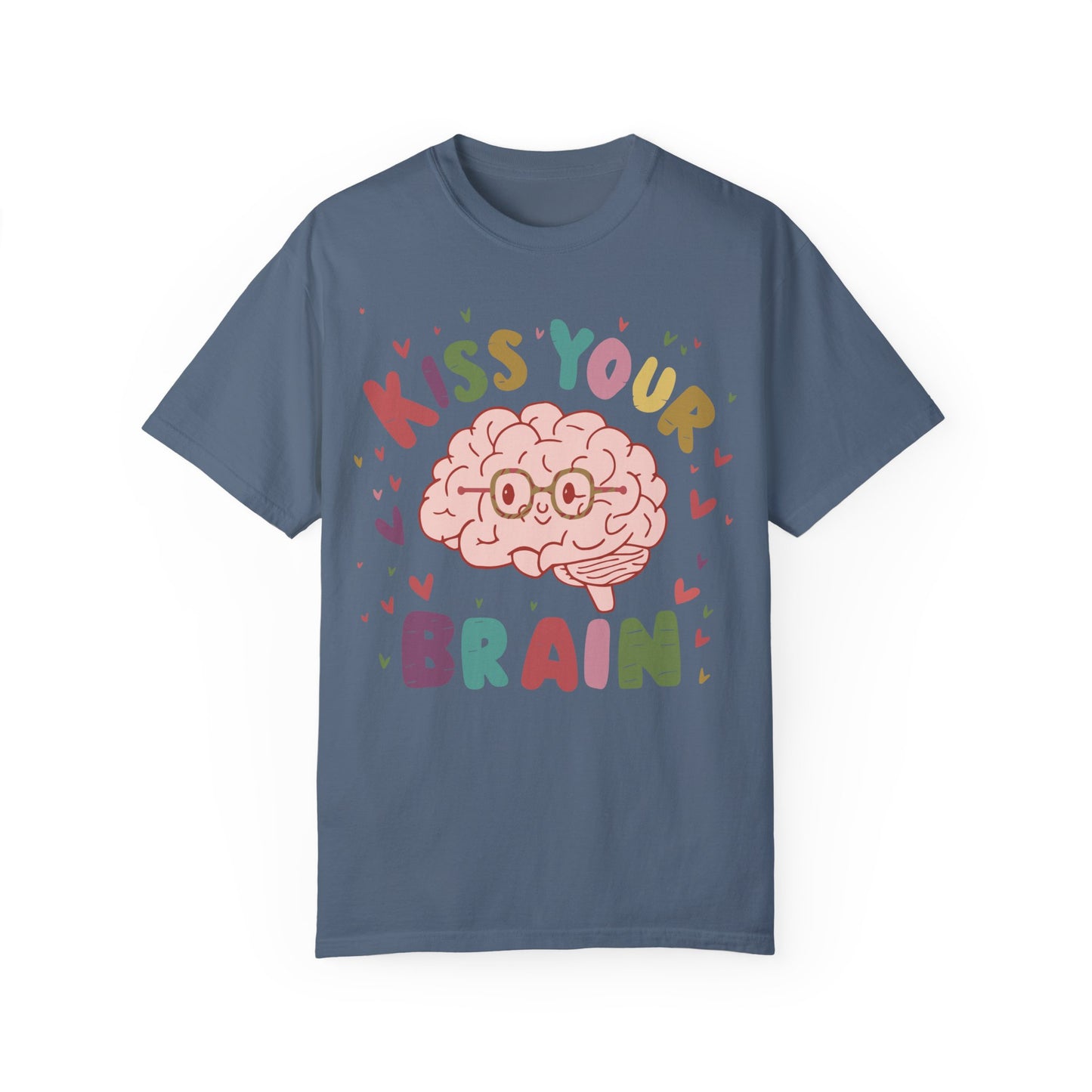 Teacher Shirt - Kiss Your Brain Shirt Blue Jean