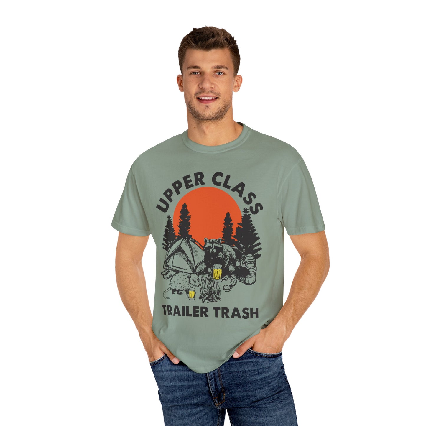 Upper Class Trailer Trash Shirt - Cute Raccoon Camp Shirt