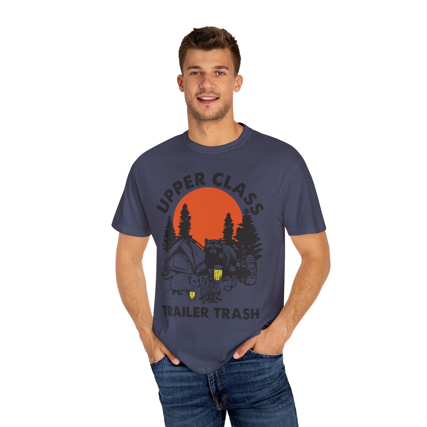 Upper Class Trailer Trash Shirt - Cute Raccoon Camp Shirt