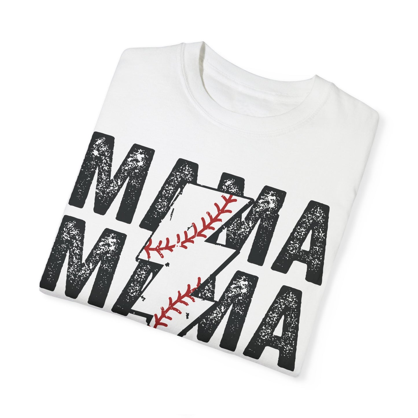 Comfort Colors Baseball Mama Shirt White