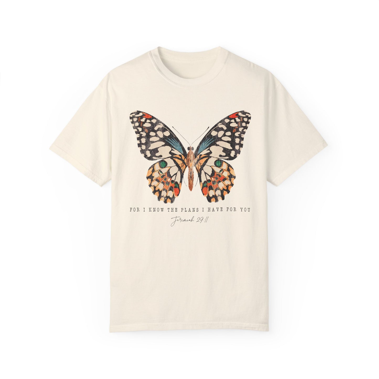 Jeremiah 29:11 Butterfly Shirt - Inspirational Christian Apparel Ivory