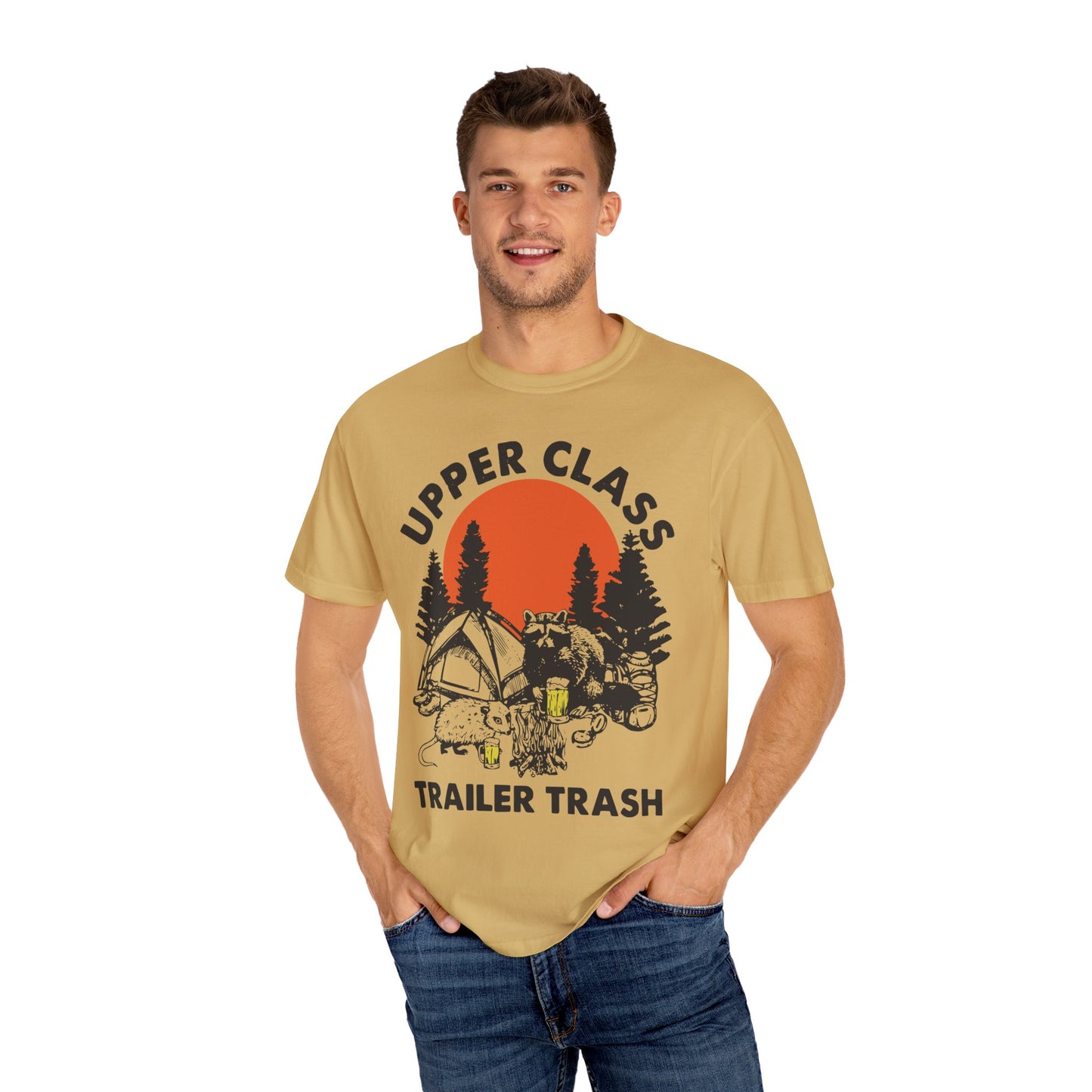 Upper Class Trailer Trash Shirt - Cute Raccoon Camp Shirt