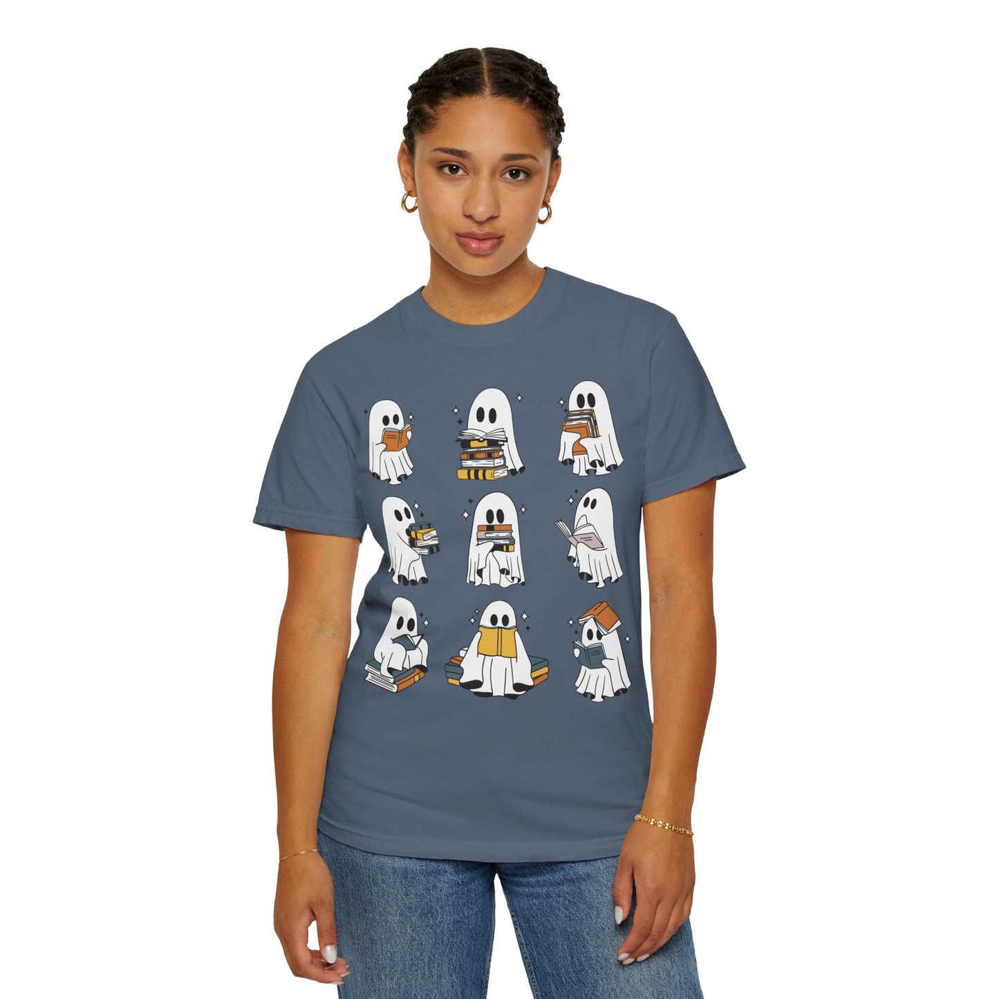 Comfort Colors Ghost Reading Books Shirt - Bookish Halloween Shirt