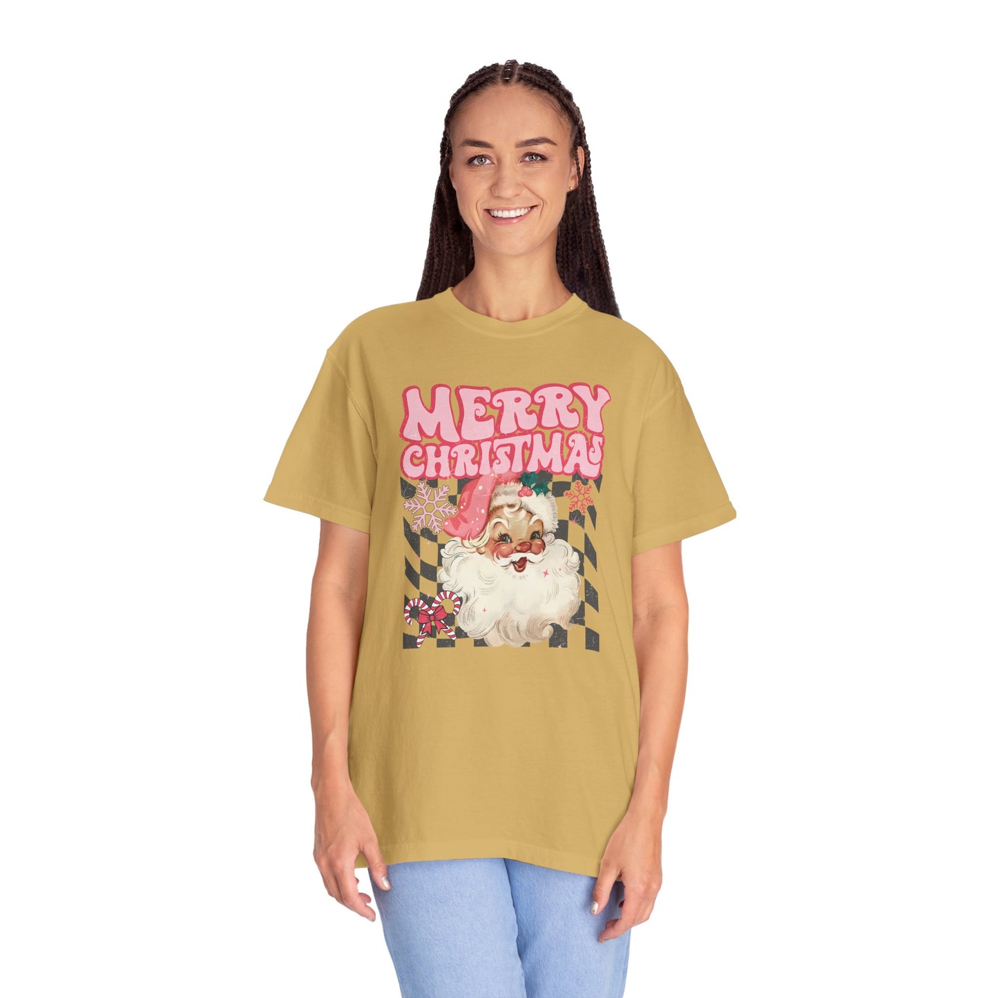 Retro Pink Santa Christmas Shirt