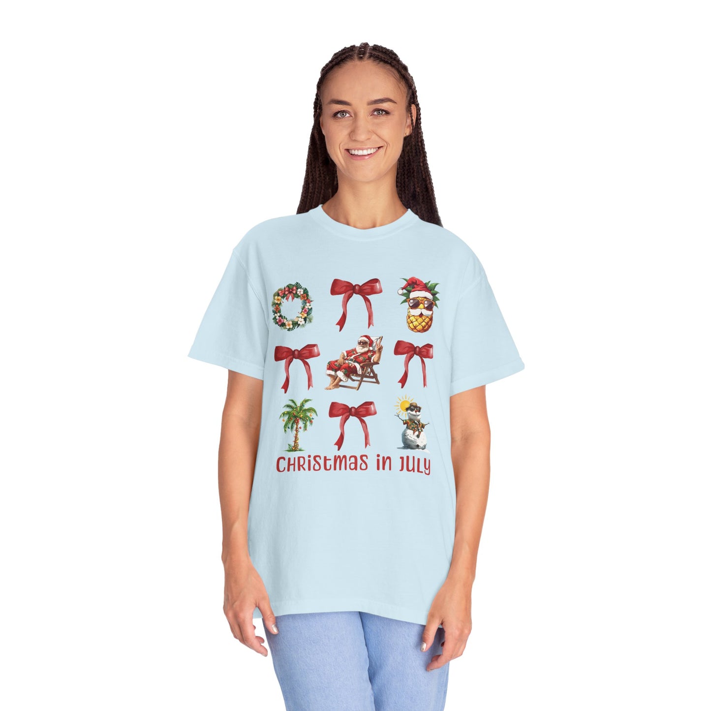 Coquette Christmas In July Santa Summer T-Shirt