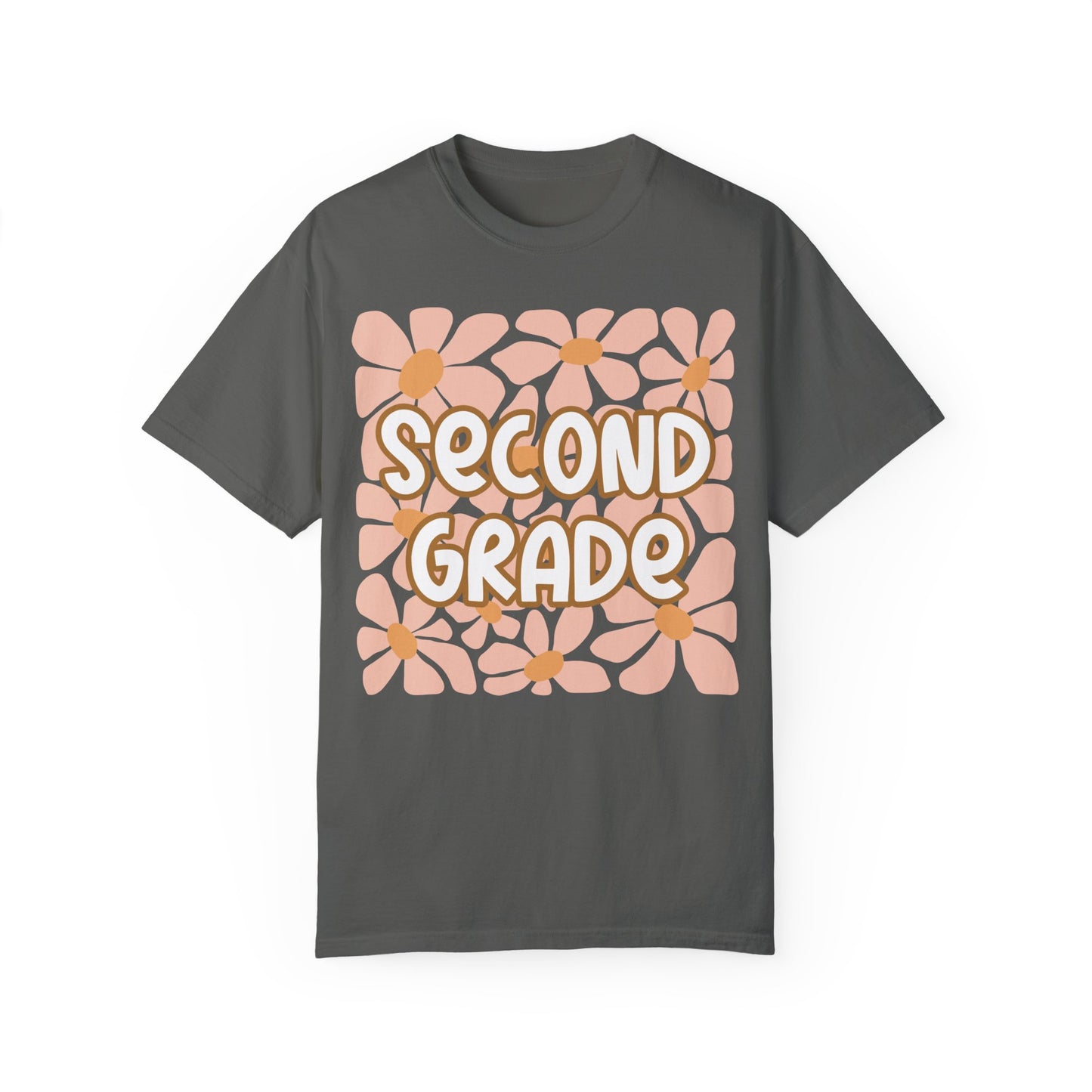 Floral Second Grade Teacher Back To School Shirt Pepper