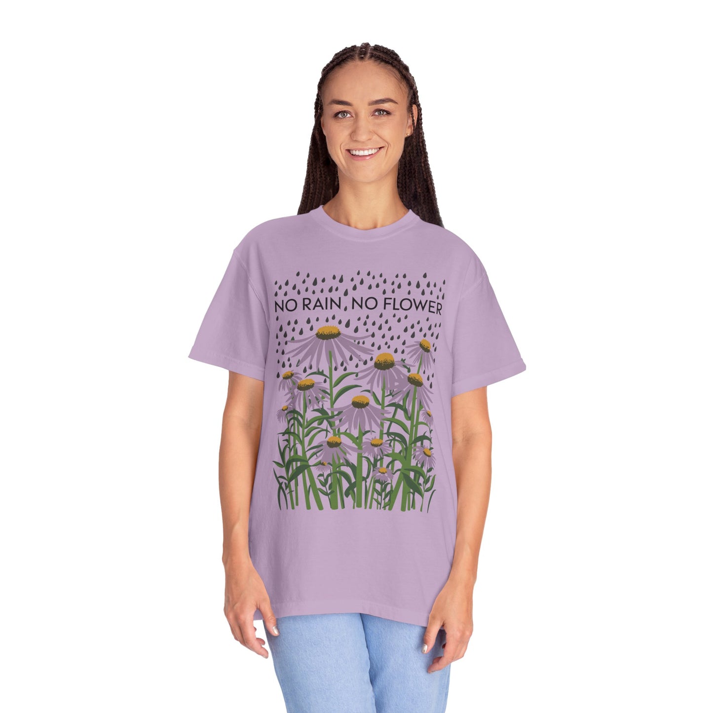 No Rain No Flowers Shirt | Inspirational Graphic Tees