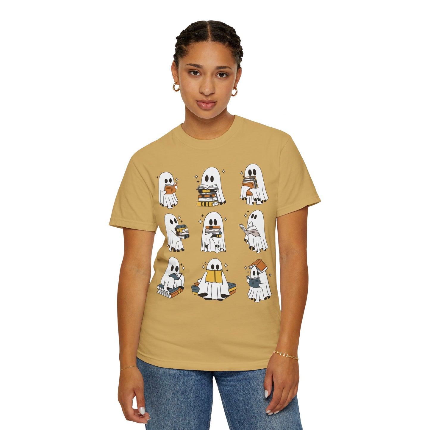 Comfort Colors Ghost Reading Books Shirt - Bookish Halloween Shirt