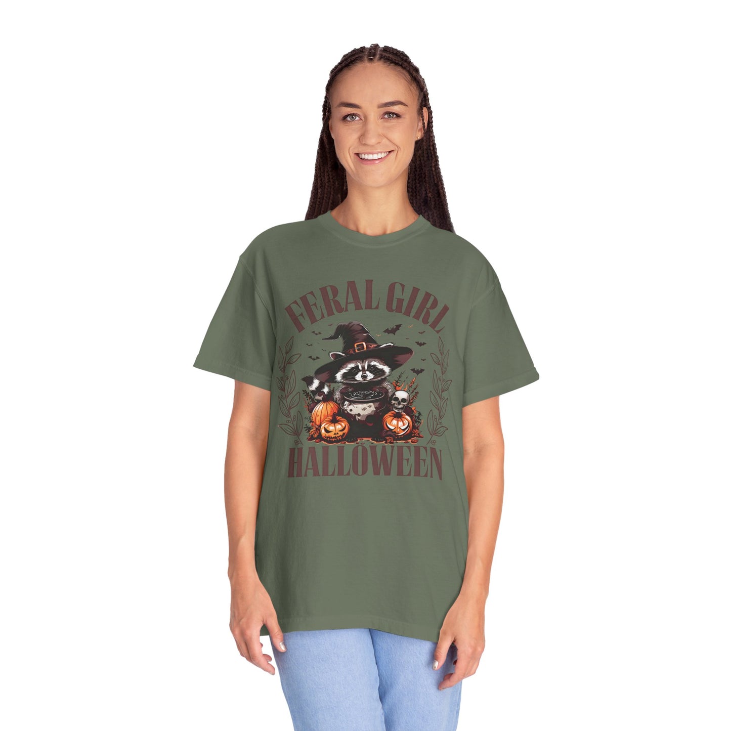 Feral Girl Halloween Funny Raccoon Shirt