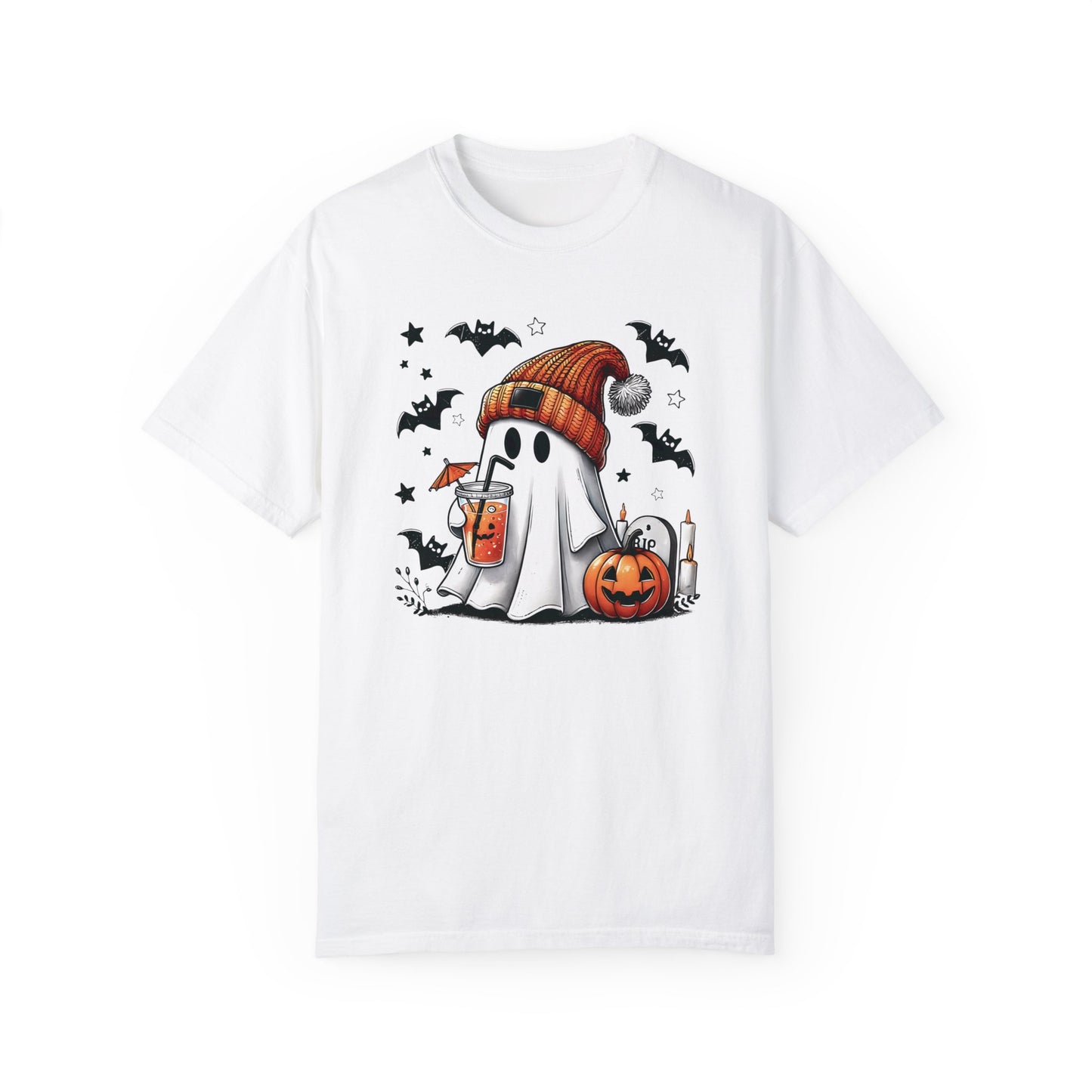 Halloween Ghost Comfort Colors Shirt, Cute Ghost Shirt, Womens Halloween White