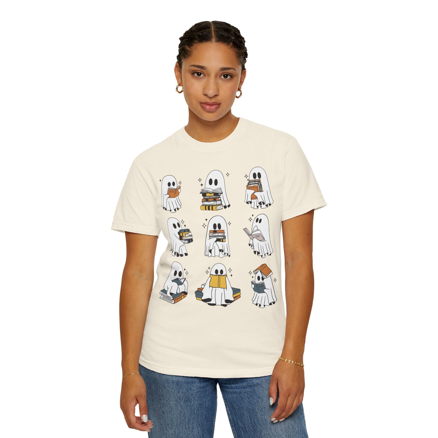 Comfort Colors Ghost Reading Books Shirt - Bookish Halloween Shirt