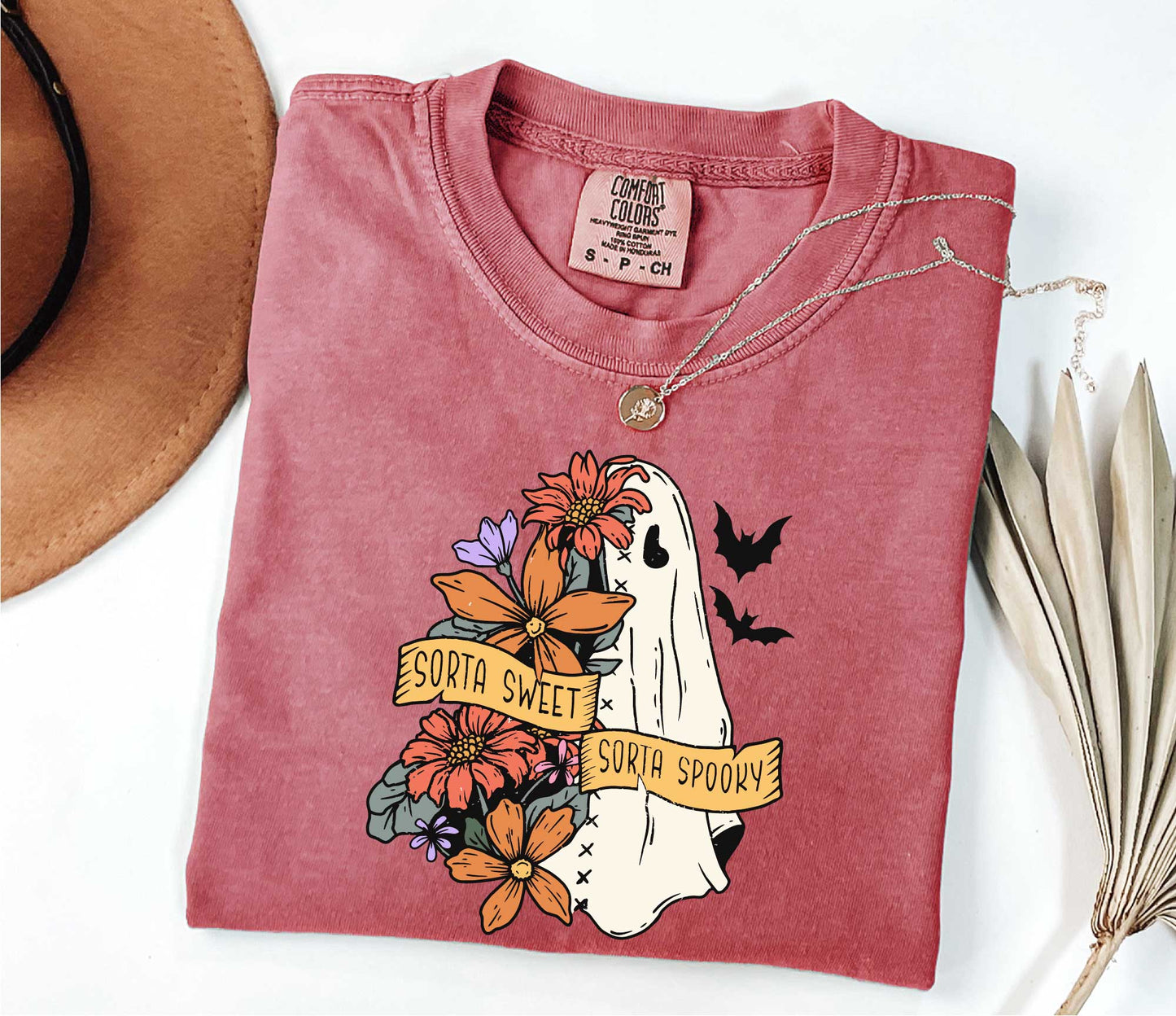 Sorta Sweet Sorta Spooky Shirt, Halloween Wildflower Shirt, Halloween Ghost Gift Ideas
