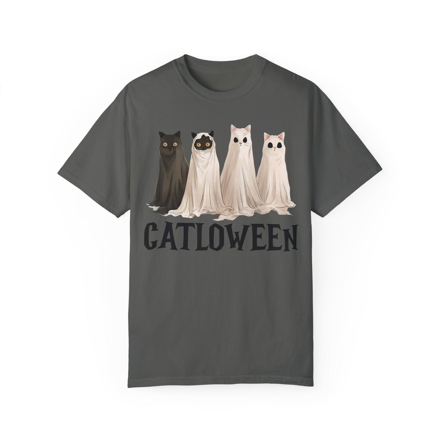 Catloween Funny Halloween Ghost Black Cat Shirt Pepper