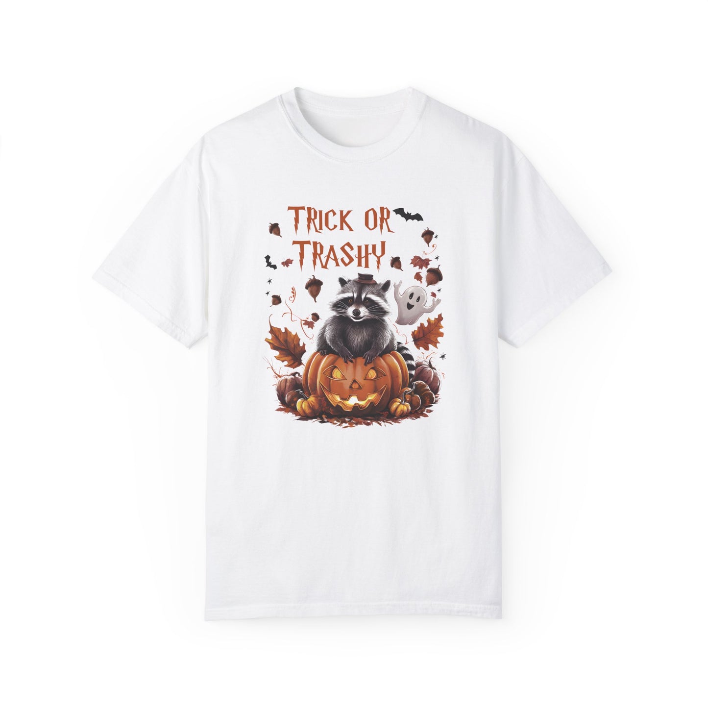 Comfort Colors® Trick or Trashy Racoon Halloween Shirt White