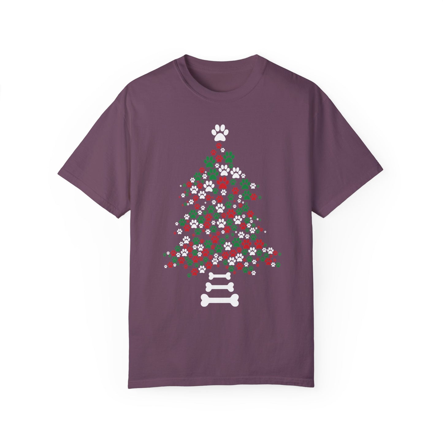 Paw Prints Christmas Tree Shirt, Merry Christmas, Dog Lover Shirt Berry