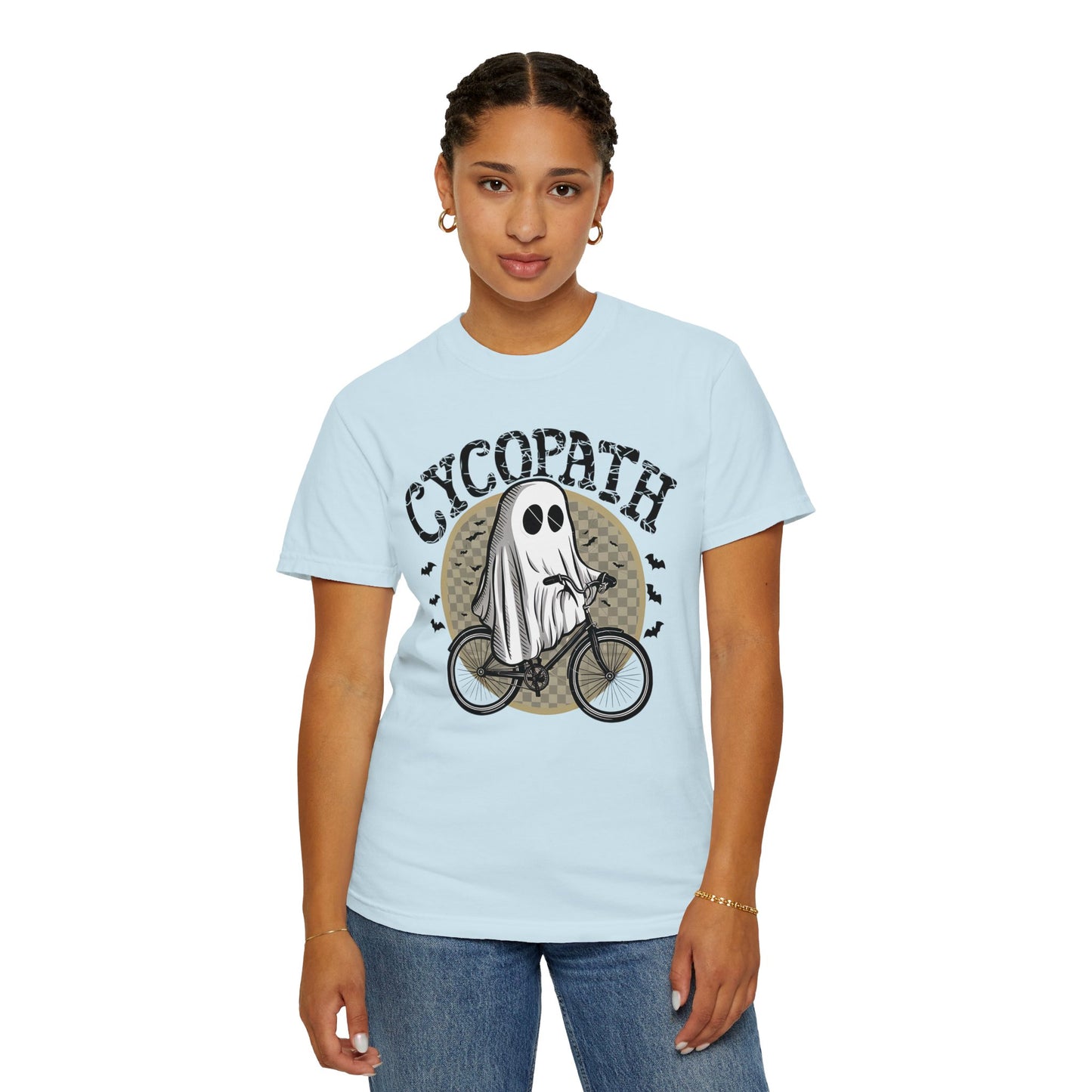 Halloween Shirts Ghost Riding Bicycle TShirt ,Cycopath, Funny Halloween