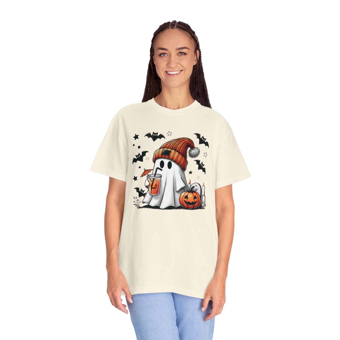 Halloween Ghost Comfort Colors Shirt, Cute Ghost Shirt, Womens Halloween